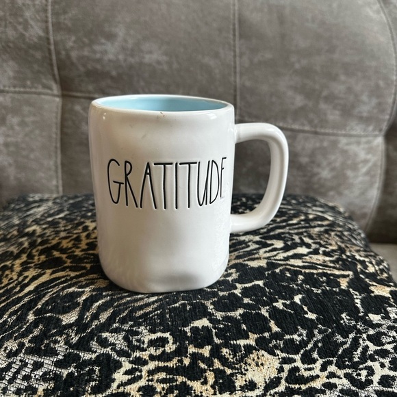 Rae Dunn White and Blue Gratitude Mug - Picture 1 of 4